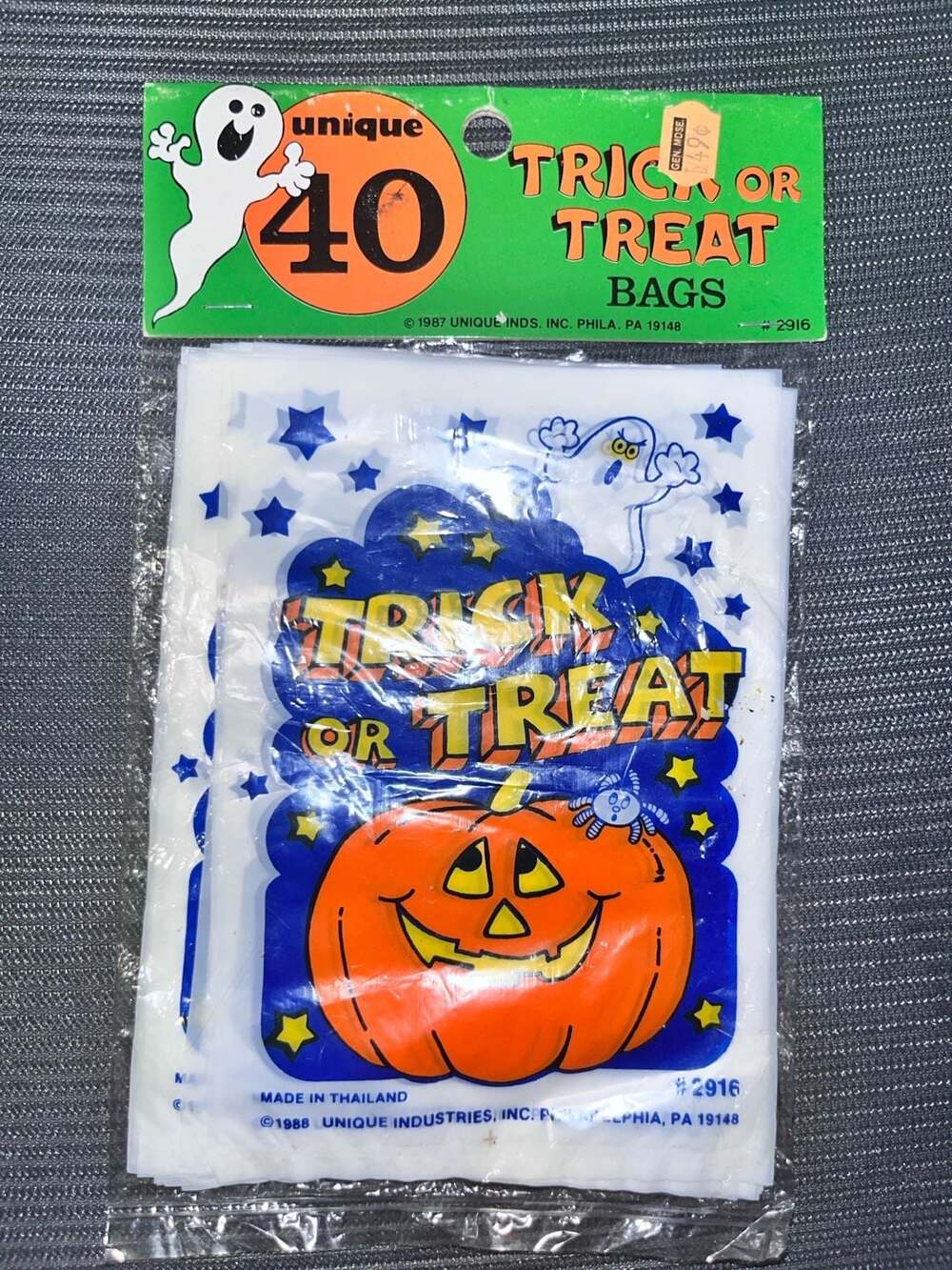 Unique Industries Vintage 1988 Trick Or Treat Bags 40 Count Pumpkin Ghost